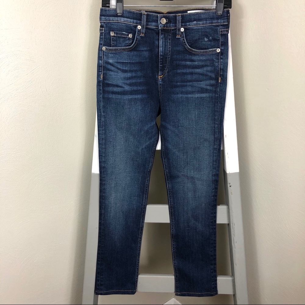 RAG & BONE High Rise Skinny in Elton Dark Wash 26 - Picture 2 of 10